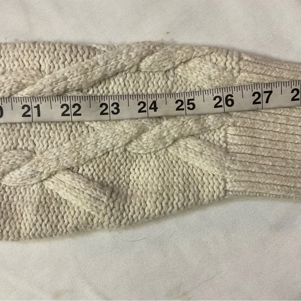 Abercrombie & Fitch Men’s Cable Knit Sweater Cream Talla L Merino Blend